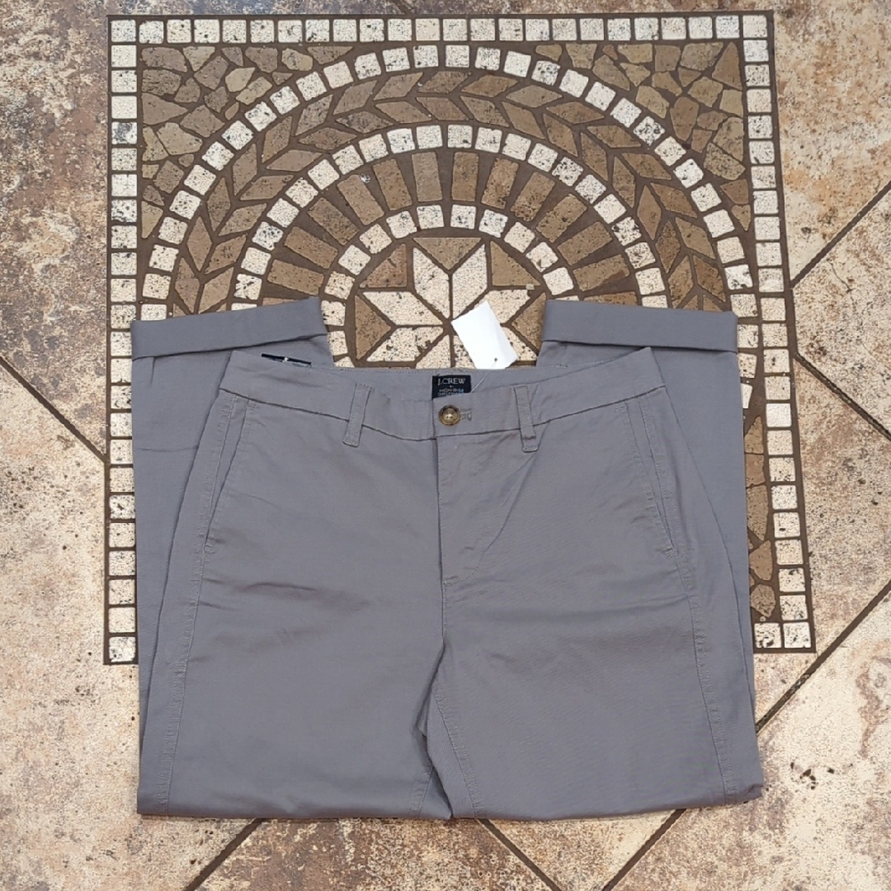 J.Crew Girlfriend Hi Rise Gray Chino Pants